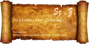 Szilveszter Zoltán névjegykártya