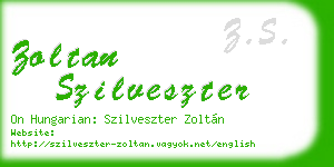 zoltan szilveszter business card